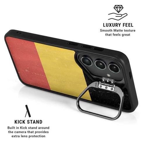 Belgium Flag Distressed Galaxy S24 FE Kickstand Case