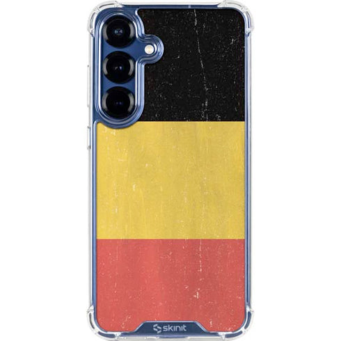 Belgium Flag Distressed Galaxy S25 Clear Case