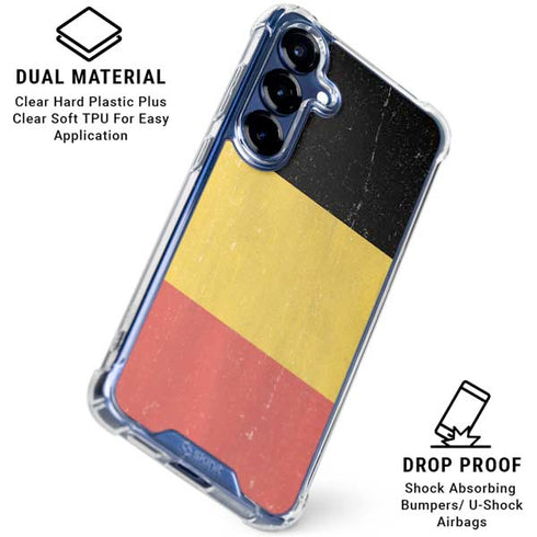 Belgium Flag Distressed Galaxy S25 Plus Clear Case