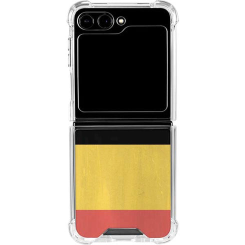 Belgium Flag Distressed Galaxy Z Flip6 Clear Case