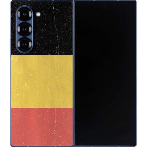 Belgium Flag Distressed Galaxy Z Fold6 Skin