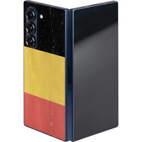 Belgium Flag Distressed Galaxy Z Fold6 Skin