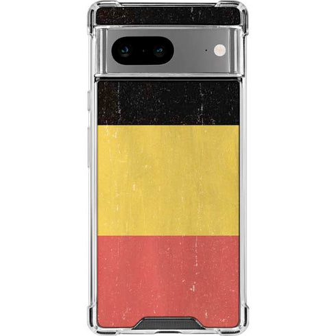 Belgium Flag Distressed Google Pixel 8a Clear Case