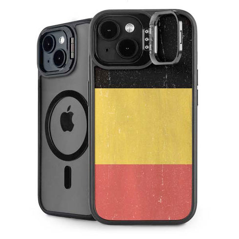 Belgium Flag Distressed iPhone 14 Plus Kickstand Case