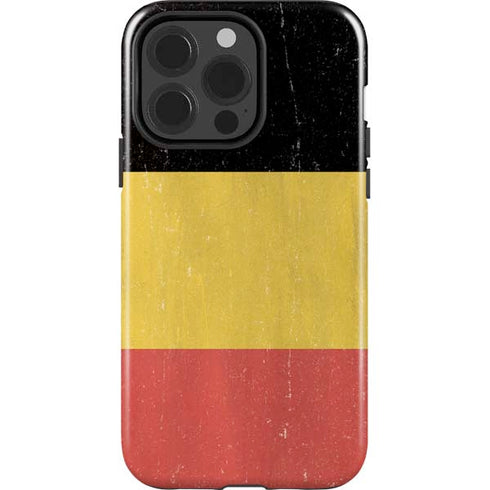 Belgium Flag Distressed iPhone 15 Pro Impact Case