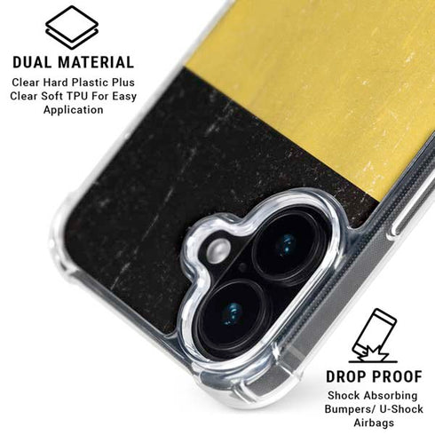 Belgium Flag Distressed iPhone 16 Clear Case