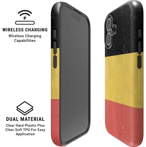 Belgium Flag Distressed iPhone 16 Magsafe Impact Case