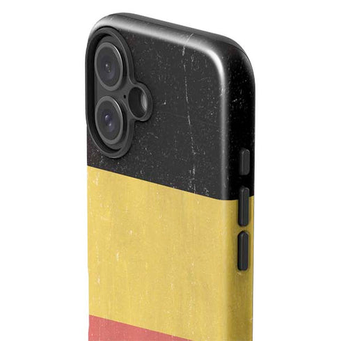 Belgium Flag Distressed iPhone 16 Plus Impact Case