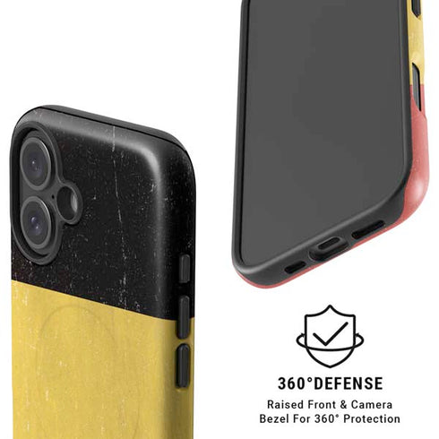 Belgium Flag Distressed iPhone 16 Plus Magsafe Impact Case