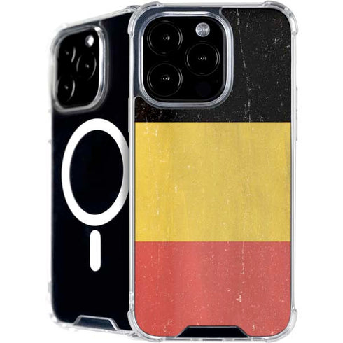 Belgium Flag Distressed iPhone 16 Pro Max MagSafe Case
