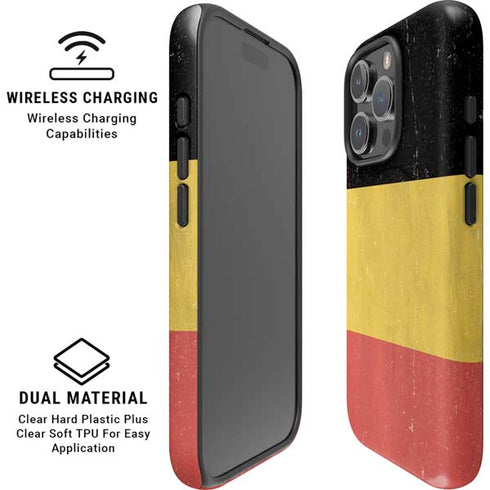 Belgium Flag Distressed iPhone 16 Pro Max Magsafe Impact Case