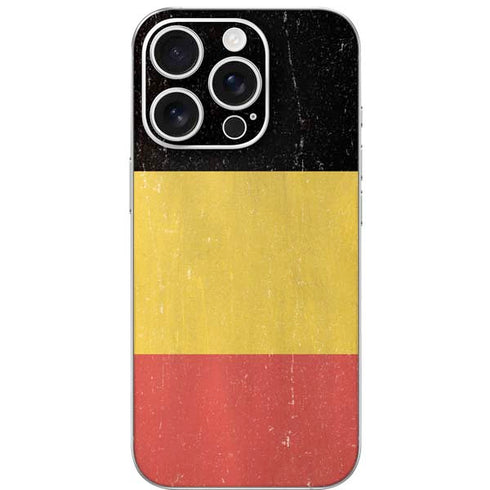 Belgium Flag Distressed iPhone 16 Pro Skin