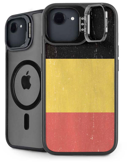 Belgium Flag Distressed iPhone 16e Kickstand Case