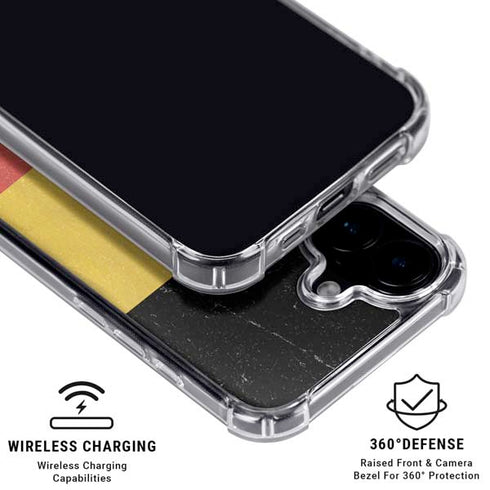 Belgium Flag Distressed iPhone 17 Clear Case