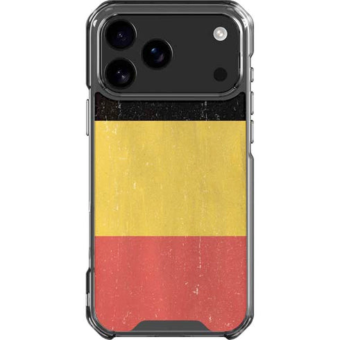 Belgium Flag Distressed iPhone 18 Pro Max Clear Case