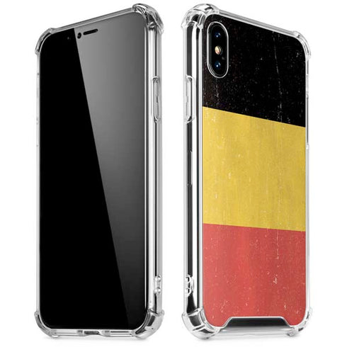 Belgium Flag Distressed iPhone X/XS Clear Case