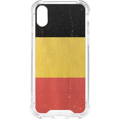 Belgium Flag Distressed iPhone XS Clear Case