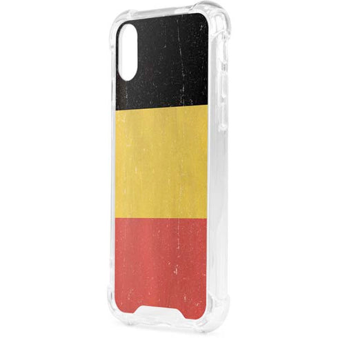 Belgium Flag Distressed iPhone XS Clear Case
