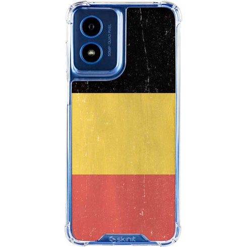 Belgium Flag Distressed Moto G Play 4G (2024) Clear Case