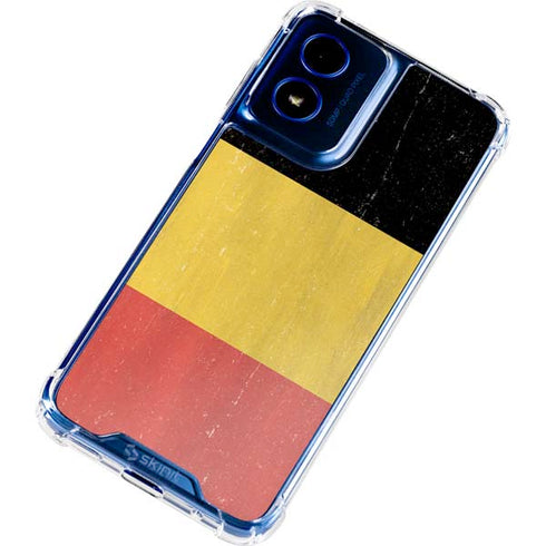 Belgium Flag Distressed Moto G Play 4G (2024) Clear Case