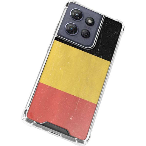 Belgium Flag Distressed Moto G Play 5G (2025) Clear Case