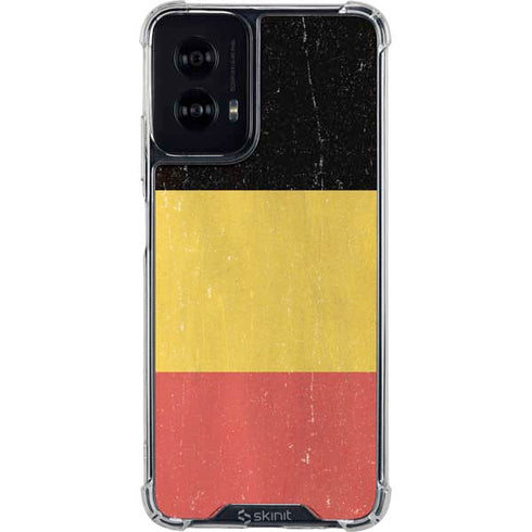 Belgium Flag Distressed Moto G Power 5G (2024) Clear Case