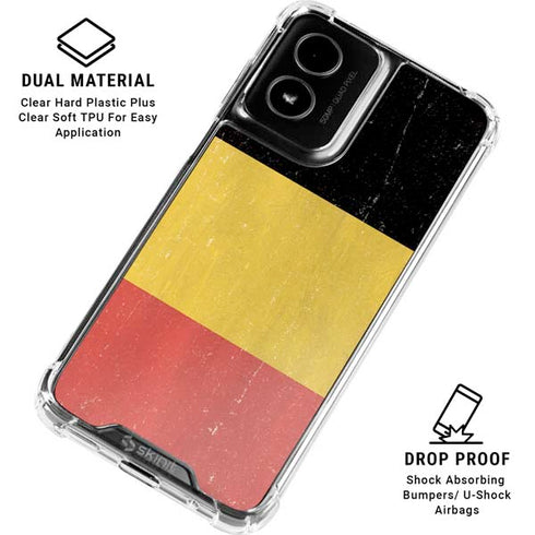 Belgium Flag Distressed Moto G Power 5G (2024) Clear Case