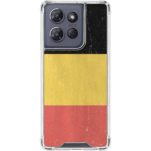 Belgium Flag Distressed Moto G Power 5G (2025) Clear Case