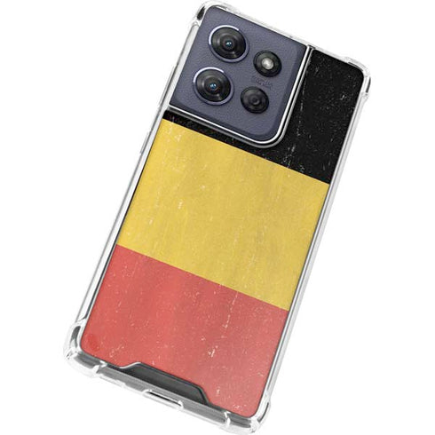 Belgium Flag Distressed Moto G Power 5G (2025) Clear Case