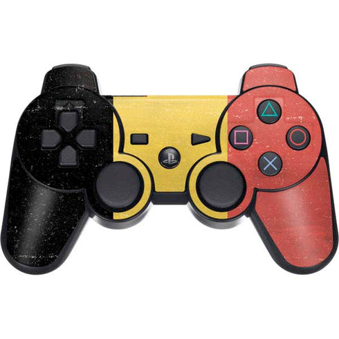 Belgium Flag Distressed PS3 Dual Shock wireless controller Skin