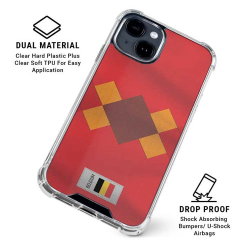 Belgium Soccer Flag iPhone 15 Clear Case