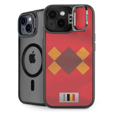 Belgium Soccer Flag iPhone 15 Plus Kickstand Case