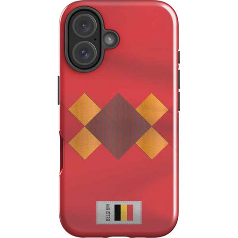 Belgium Soccer Flag iPhone 16 Impact Case