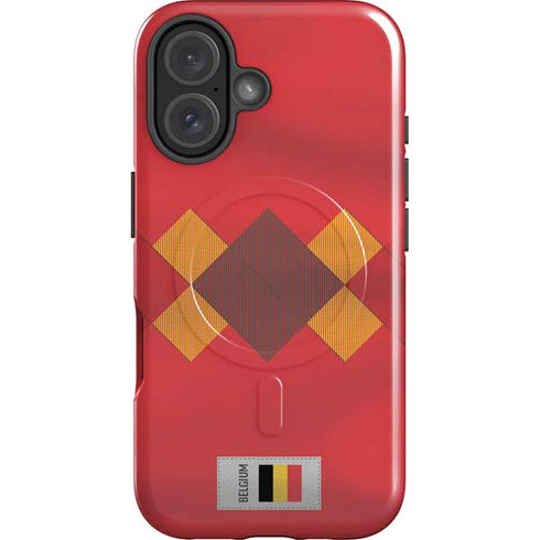 Belgium Soccer Flag iPhone 16 Magsafe Impact Case