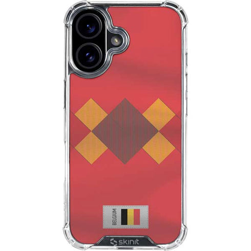 Belgium Soccer Flag iPhone 16 Plus Clear Case