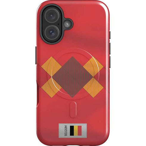Belgium Soccer Flag iPhone 16 Plus Magsafe Impact Case