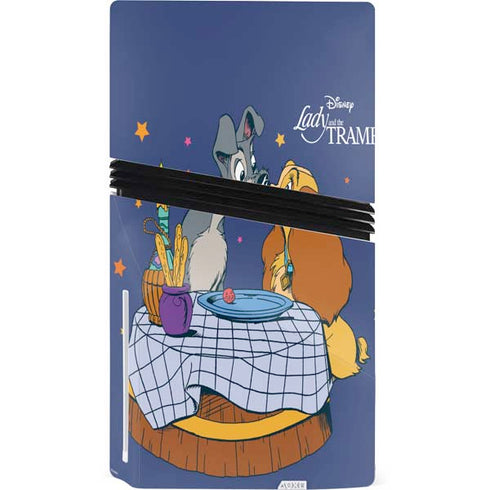 Disney Lady & The Tramp Bella Notte PS5 Pro Disk Console Skin