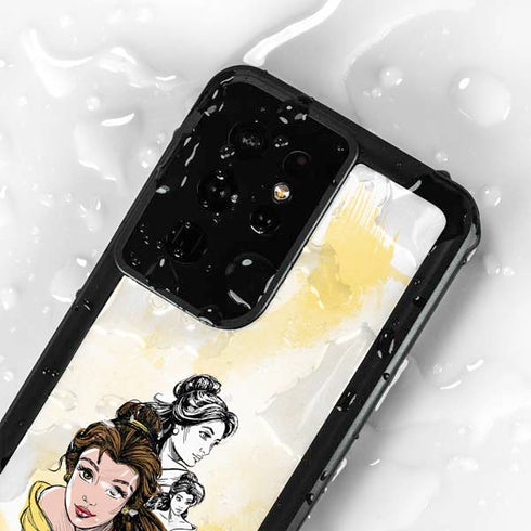 Disney Princess Belle Sketch Galaxy S24 Ultra Waterproof Case