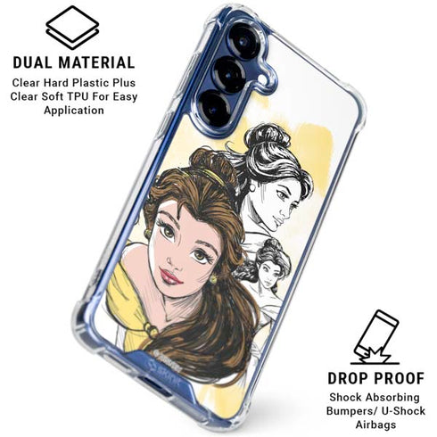 Disney Princess Belle Sketch Galaxy S25 Plus Clear Case