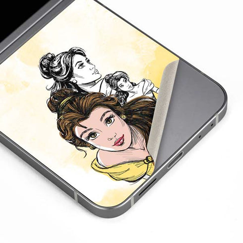 Disney Princess Belle Sketch Galaxy Z Flip6 Skin