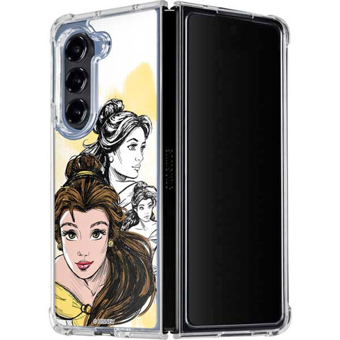 Disney Princess Belle Sketch Galaxy Z Fold5 5G Clear Case