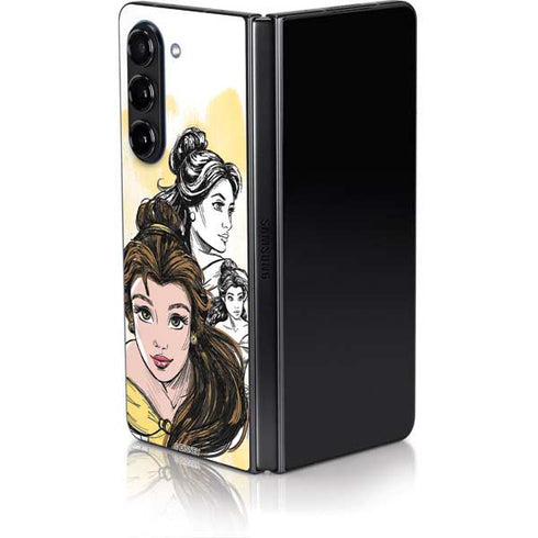Disney Princess Belle Sketch Galaxy Z Fold5 5G Skin