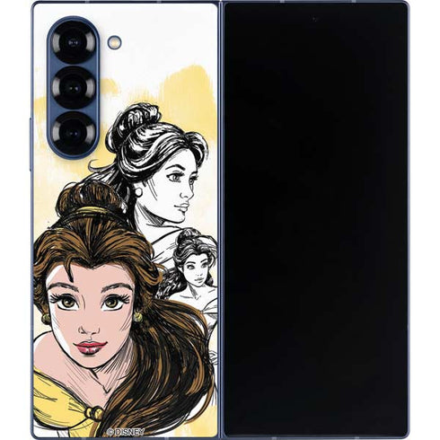 Disney Princess Belle Sketch Galaxy Z Fold6 Skin