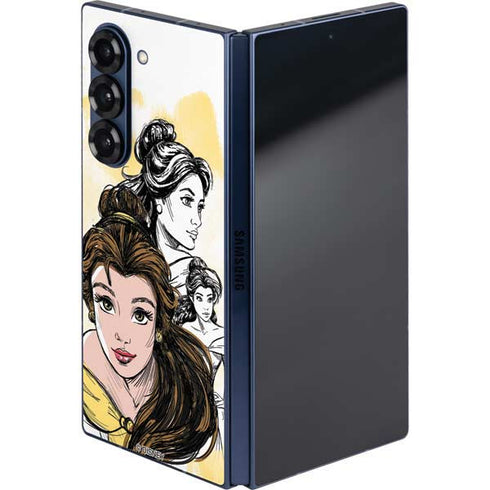 Disney Princess Belle Sketch Galaxy Z Fold6 Skin