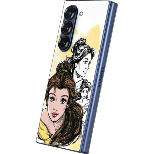 Disney Princess Belle Sketch Galaxy Z Fold6 Skin