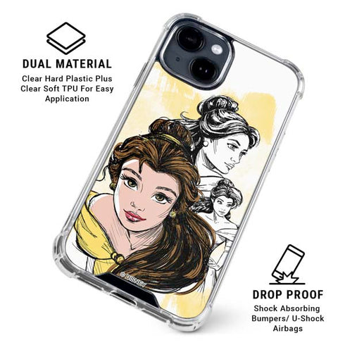 Disney Princess Belle Sketch iPhone 15 Clear Case