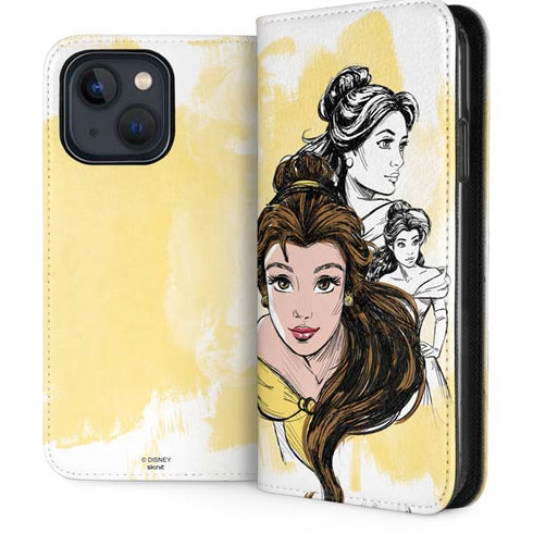 Disney Princess Belle Sketch iPhone 15 Folio Case