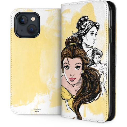Disney Princess Belle Sketch iPhone 15 Plus Folio Case