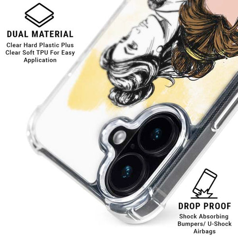 Disney Princess Belle Sketch iPhone 16 Clear Case