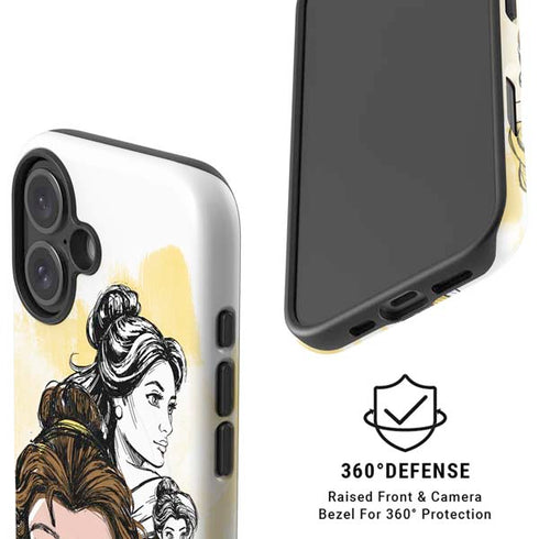 Disney Princess Belle Sketch iPhone 16 Magsafe Impact Case